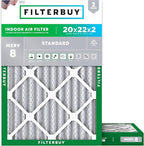 Filterbuy 20x22x2 Air Filter MERV 8 Essential Dust & Allergy Defense, by Filterbuy