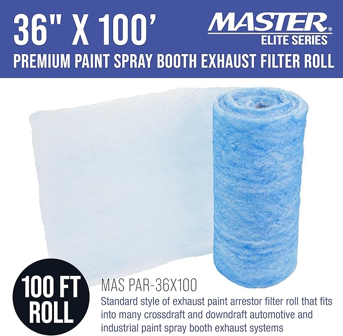 Master Airbrush Elite Paint Spray Booth Exhaust Filter Roll 36" x 100' - Image 2