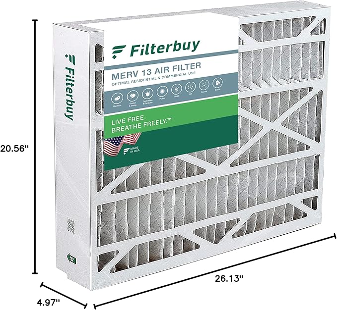 Filterbuy 21x27x5 Air Filter MERV 13 Optimal Smoke & Allergy Defense, Pleated - Image 10