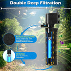 TARARIUM Aquarium Filter U-V for 20-75 Gallon, 200GPH Fish Tank Filter w/ 5W - Image 3