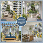 Sunflowers Outdoor Curtains for Patio Summer Floral Eucalyptus Leaf Buffalo - Image 8