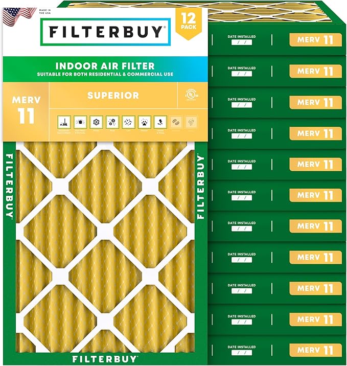 Filterbuy 20x30x2 Air Filter MERV 11 Superior Pet & Allergy Defense, by Filterbuy