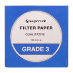 Filter Paper, Qualitative, Grade 3, 90 mm Pack of 100 Sheets by Supertek