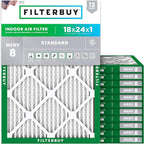 Filterbuy 18x24x1 Air Filter MERV 8 Essential Dust & Allergy Defense, by Filterbuy