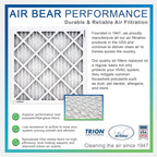 16x25x3 TRION Air Bear Cub Pleated HVAC Air Filter MERV 8 - Image 9