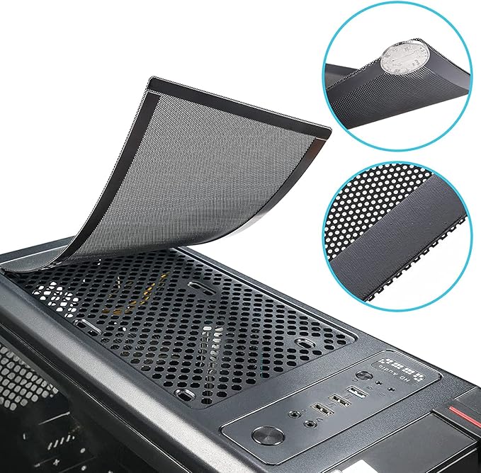 360x120mm PC Case Dust Mesh Filter, Magnetic Frame Computer Fan Dust Mesh PC - Image 3