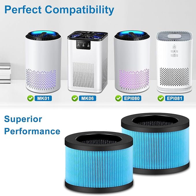 2 Pack MK01 MK06 Air Filter Replacement Compatible - Image 2