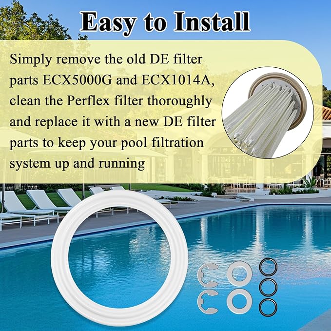 2Pcs Diaphragm Gasket, Fits Hayward Perflex DECX5000G, EC50AC Series Extended - Image 6