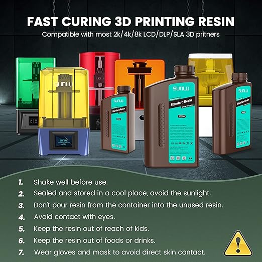 SUNLU 3D Printer Resin 1kg, Fast Curing Standard 3D Resin - Image 6
