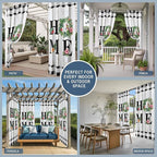 Summer Outdoor Curtains for Patio Leaves Garland Plumeria Wood Buffalo Plaid - Image 8