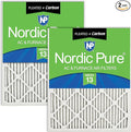 Nordic Pure 20x25x1 Pleated Air Filters MERV 13 Plus Carbon 2 Pack by NordicPure