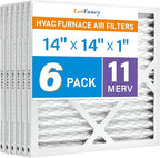 LotFancy 14x14x1 Air Filter MERV 11 6-Pack, Electrostatic Pleated AC Furnace - Image 9