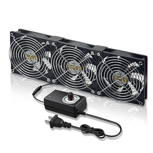 12025 Computer Fan 3 x 120 mm Small Brushless Axial Big Airflow Cooling Fan by Unknown