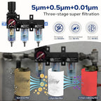 NEWPO 1/4" NPT Air Drying System, Air Filter Pressure Regulator - Image 3