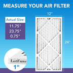 LotFancy 12x24x1 Air Filter MERV 11 6-Pack, Electrostatic Pleated AC Furnace - Image 2