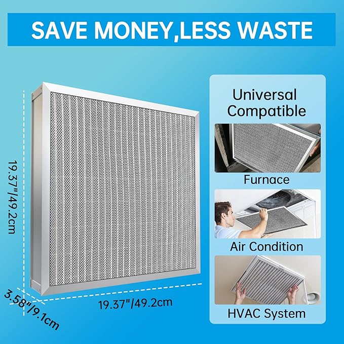 UBeesize 20x20x4 Reusable Electrostatic Air Filter HVAC AC Furnace Filter - Image 4