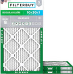 Filterbuy 10x30x1 Air Filter MERV 8 Essential Dust & Allergy Defense, by Filterbuy