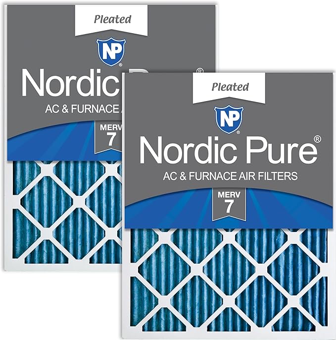 Nordic Pure 12x12x1 Pleated MERV 7 Air Filters 2 Pack by NordicPure