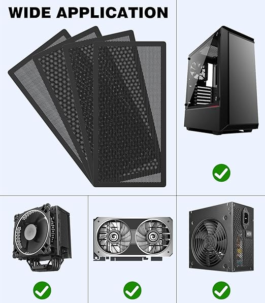 MoKo 140 x 280mm PC Case Magnetic Dust Mesh Filter, 0.5mm PVC Mesh Hole - Image 6
