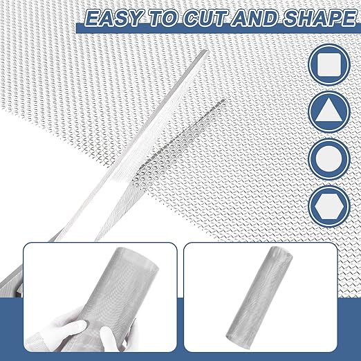 uxcell 20 Mesh 79" x 10" Woven Wire Mesh, 316 Stainless Steel Air Vent Filter - Image 4