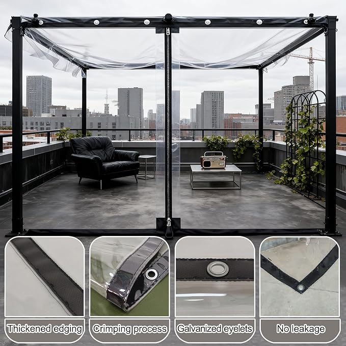 Curtain Patio Enclosure, Water Proof PVC Curtains - Image 5