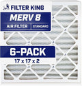 Filter King 17x17x2 Air Filter | 6-PACK | MERV 8 HVAC Pleated A/C Furnace by FilterKing