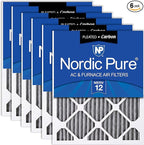 Nordic Pure 20x30x1 Furnace Air Filters MERV 12 Pleated Plus Carbon 6 Pack by NordicPure