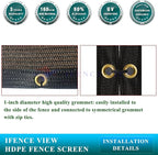 Ifenceview 6'x3' to 6'x50' Brown Shade Cloth/Fence Privacy Screen Fabric Mesh - Image 4