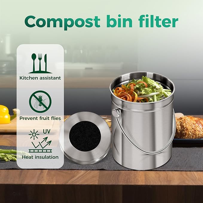7 Pack 6.7 Inch Round Fiber Cotton Activated Charcoal Compost Filters - Image 5