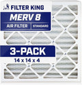 Filter King 14x14x4 Air Filter | 3-PACK | MERV 8 HVAC Pleated A/C Furnace by FilterKing