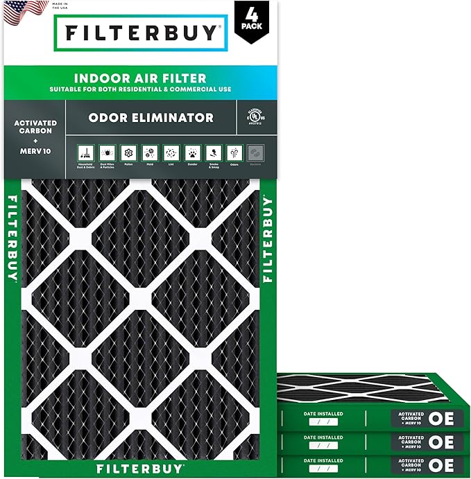 Filterbuy 14x24x1 Air Filter MERV 10 Odor & Allergy Defense by Filterbuy