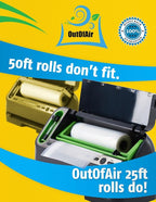 8" x 25' Rolls - Pack of 2 - OutOfAir Vacuum Sealer Rolls. Works - Image 2
