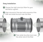Vent Systems 4" Inch Inline Air Filter - Image 5