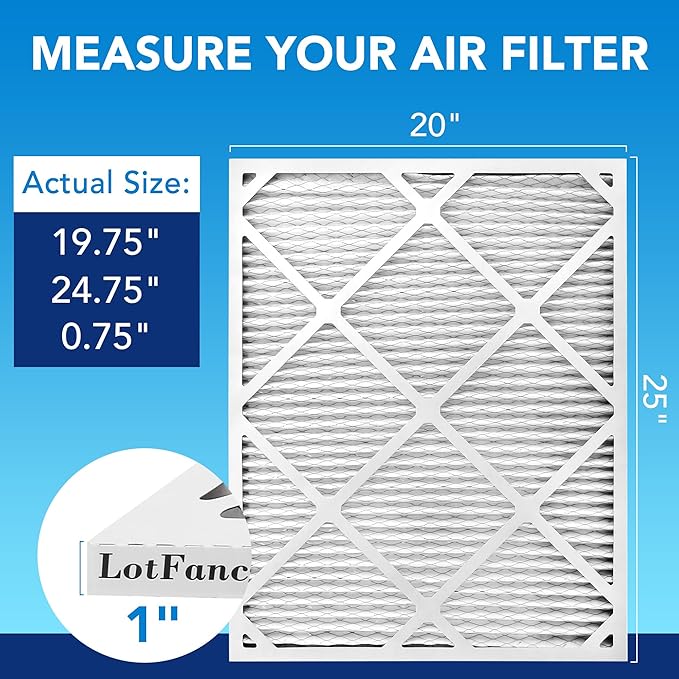 LotFancy 20x25x1 Air Filter MERV 13 4-Pack, Electrostatic Pleated HVAC Furnace - Image 2