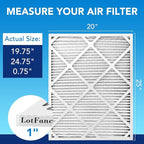 LotFancy 20x25x1 Air Filter MERV 13 4-Pack, Electrostatic Pleated HVAC Furnace - Image 2