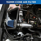 6" 152mm Cold Air Intake Filter Clamp-On Replacement High Flow Inlet Air Filter - Image 6