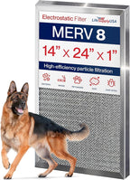 14x24x1 Electrostatic Air Filter, MERV 8, Reusable Furnace AC/HVAC Filter by LifeSupplyUSA