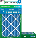 Filterbuy 16x25x2 Air Filter MERV 13 Optimal Smoke & Allergy Defense, by Filterbuy
