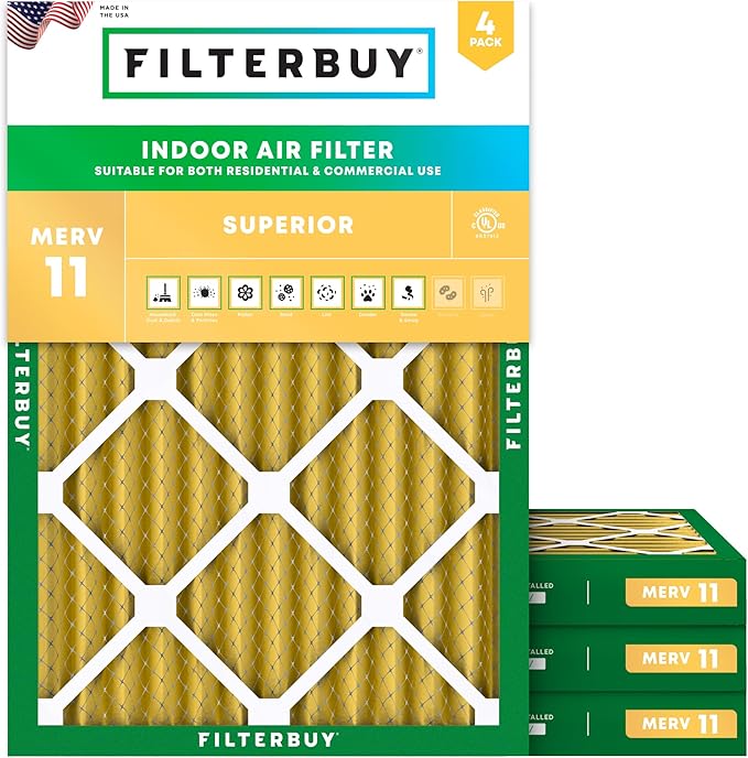 Filterbuy 24x28x2 Air Filter MERV 11 Superior Pet & Allergy Defense, by Filterbuy