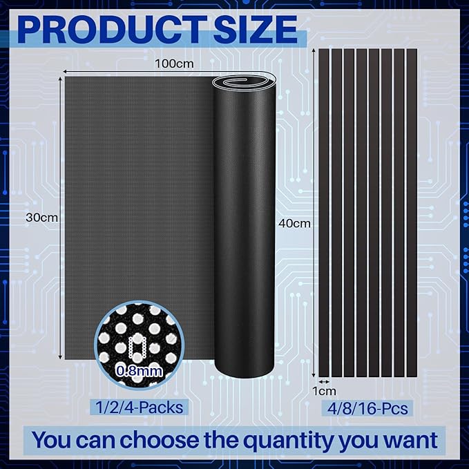 Woanger 1 Pcs 1000 x 300 mm DIY PC Case Dust Filter PC Fan Mesh Filter Floor - Image 2