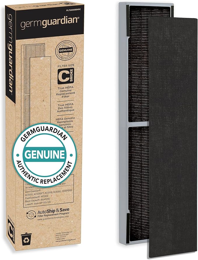 GermGuardian Filter C Smoke Clear HEPA Genuine Air Purifier Filter, by GuardianTechnologies