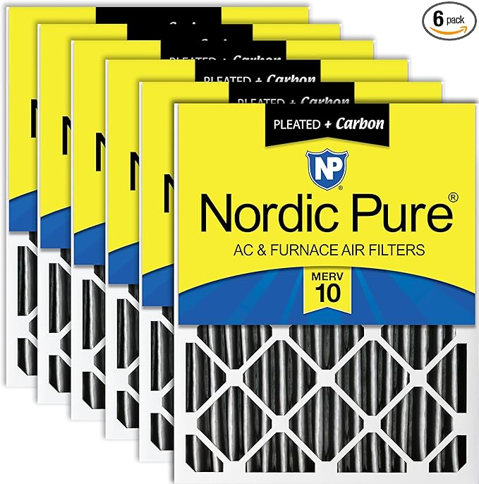 Nordic Pure 18x24x4 Furnace Air Filters MERV 10 Plus Carbon 6 Pack by NordicPure