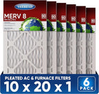 10x20x1 MERV 8 Air Filters 6-Pack, Actual Size 9.7" x 19.7" x 0.75" – Compatible by Unknown