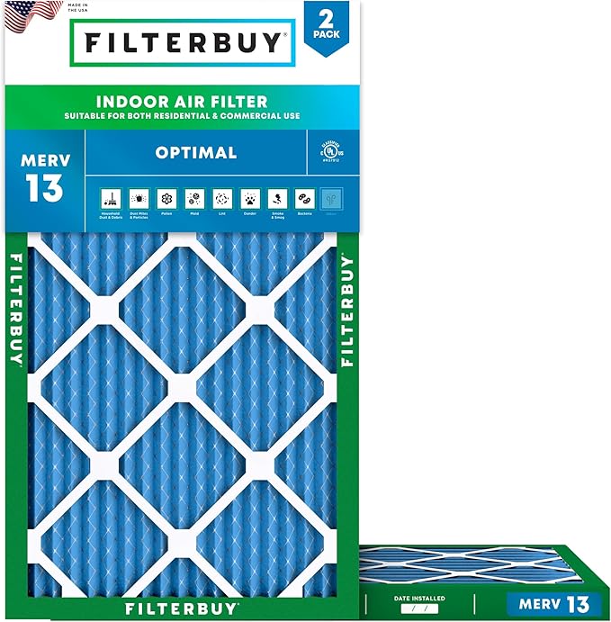 Filterbuy 14x22x1 Air Filter MERV 13 Optimal Smoke & Allergy Defense, by Filterbuy
