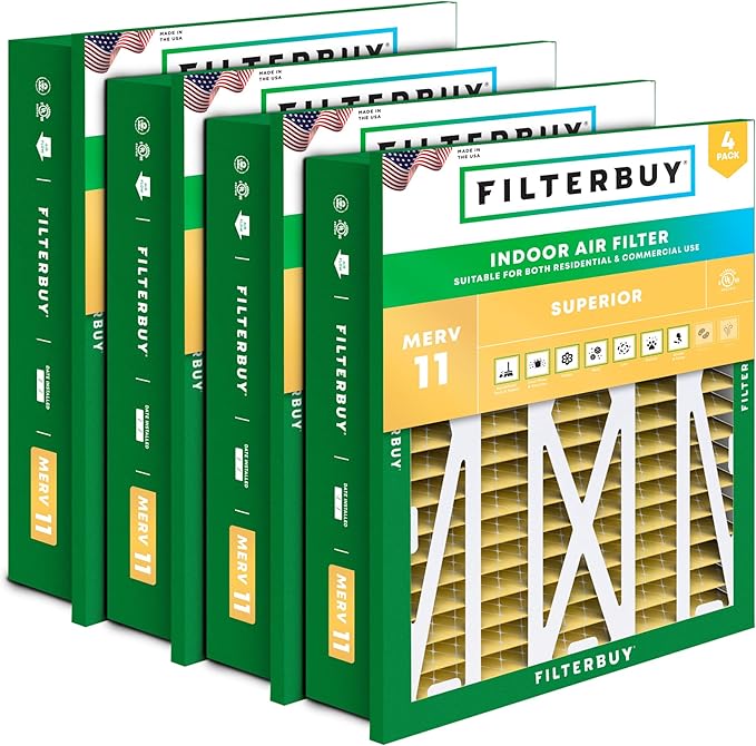 Filterbuy 20x25x5 Air Filter MERV 11 Superior Pet & Allergy Defense, by Filterbuy