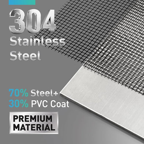 304 Stainless Steel Mesh Window Screen Roll, 35IN x 98.43FT Black Metal Window - Image 2