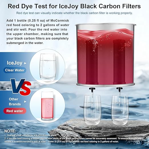 IceJoy Ultra-Filtration Gravity Water Filter System, Stainless Steel Countertop - Image 5