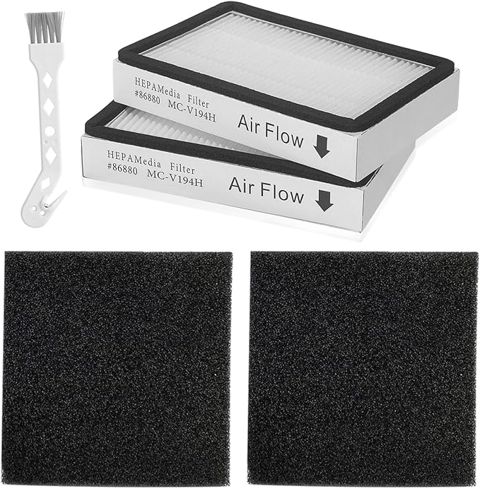 2Pack 86880 Exhaust Filters + 2Pack 81002 Sponge Motor Safety Filters Compatible by Tyhocent