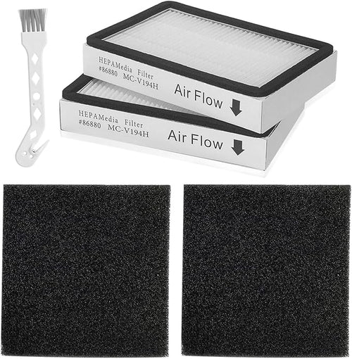 2Pack 86880 Exhaust Filters + 2Pack 81002 Sponge Motor Safety Filters Compatible by Tyhocent