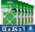 12x24x1 MERV 13 Air Filters, Actual Size: 13.70” x 23.70” x 0.75”, Pleated by Unknown
